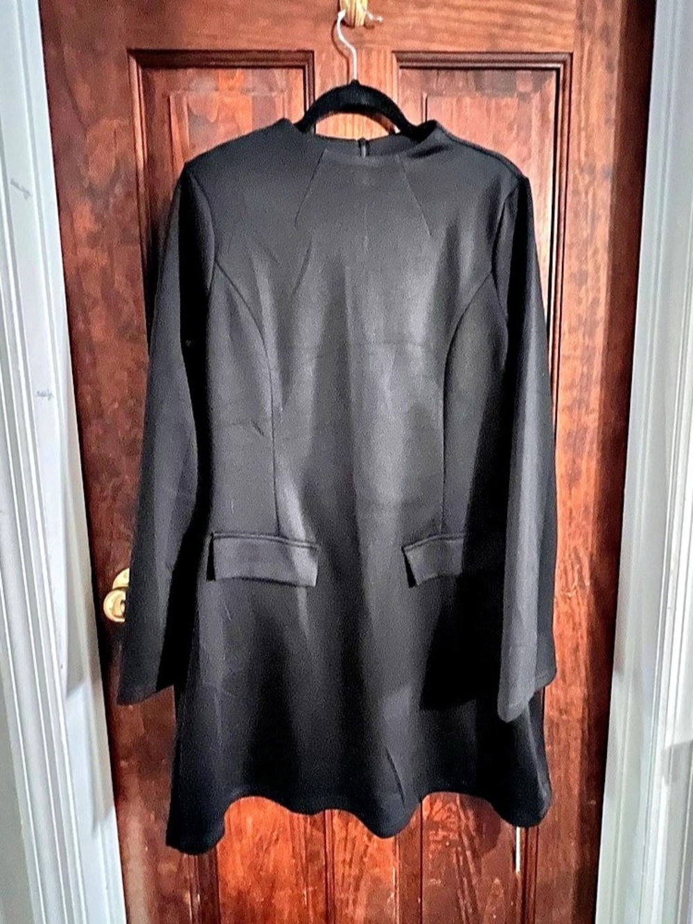 PrettyGarden Mock Neck Long Sleeve Mini Dress in Black
